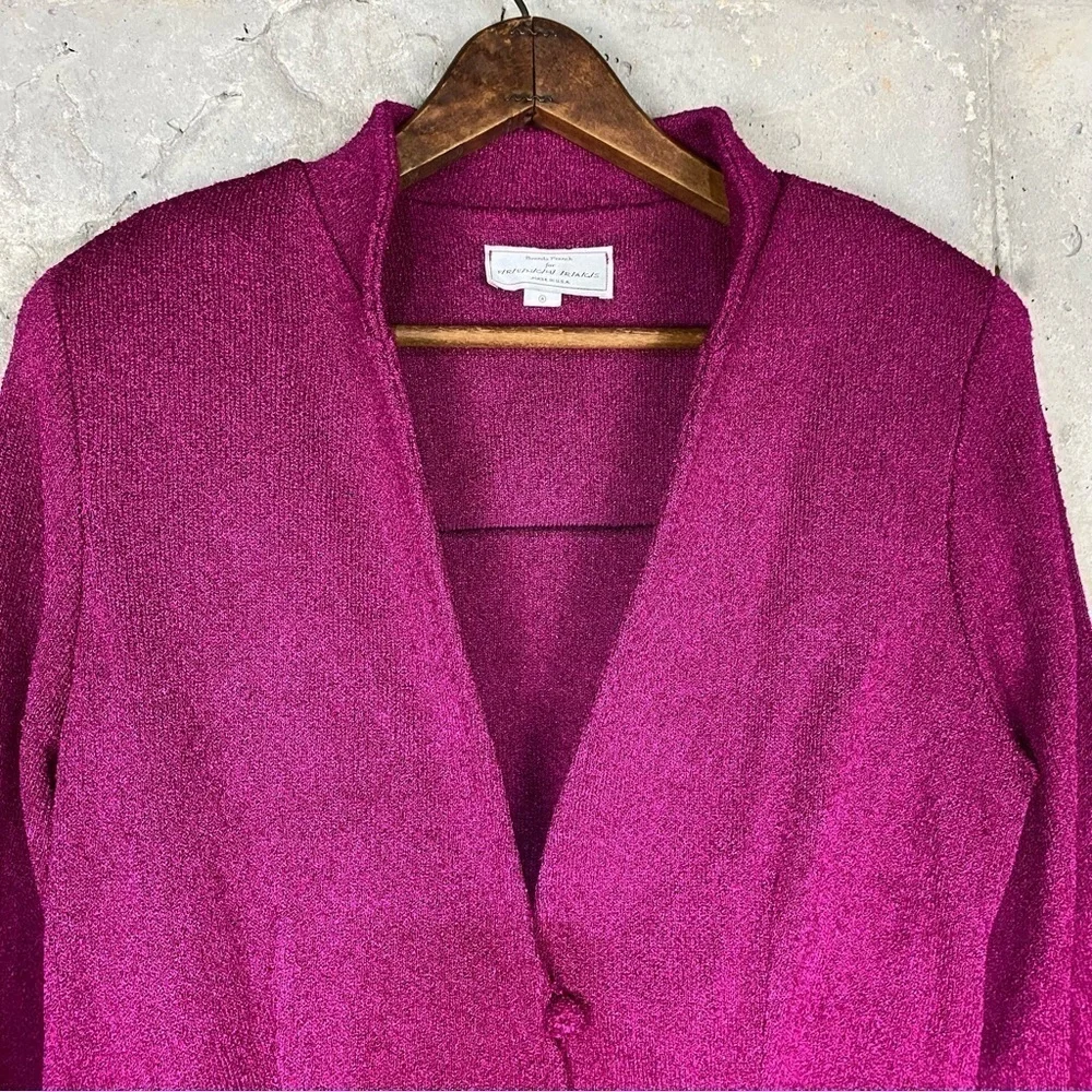 Vintage Brenda French fuschia pink boxy knit blazer small medium